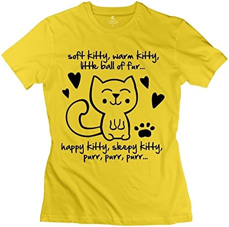 ZZY New Design Soft Kitty Warm Kitty Little Ball Fur T-shirt - Women's Tee Yellow Size XS