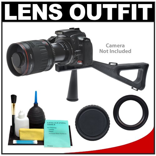 Vivitar 500mm f/8.0 Series 1 Multi-Coated Mirror Lens with 2x Teleconverter (=1000mm) + Stedi-Stock Shoulder Brace Kit for Canon EOS 5D, 7D, 50D, 40D, Rebel XSi, XS, XTi, XT, T1i Digital SLR Cameras