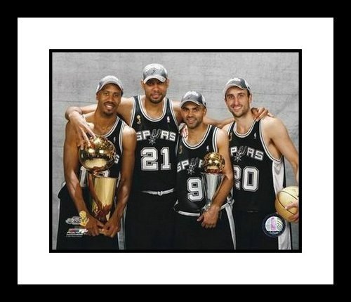 Bruce Bowen, Tim Duncan, Manu Ginobili & Tony Parker Framed San Antonio Spurs 8x10 Photo - 2007 NBA