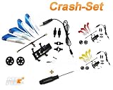 Crash Set 10 Teilig Falcon X blau mit Schraubendreher! Ersatzteile inkl. ZAHNRÄDER und Rotorblätter passend für Falcon X - 777-112 Hubschrauber