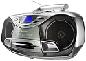 Karcher RR510 Tragbares Stereo Radio (CD/MP3-Player, UKW-Radio, Kassette, USB 2.0,  100 Watt (PMPO)) silber