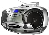 Produkt-Bild: Karcher RR510 Tragbares Stereo Radio (CD/MP3-Player, UKW-Radio, Kassette, USB 2.0,  100 Watt (PMPO)) silber