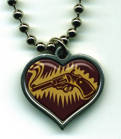 Click here to buy Hand Made Womens Retro 'SMOKING GUN' Chain Necklace Pendant.