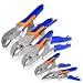 Neiko 5-Piece Locking-Jaw Plier Set with Soft Grip Handles