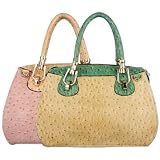 MARISSA Chic Ostrich-embossed Office Tote Top Double Handle Doctor Style Handbag Satchel Purse Shoulder Bag