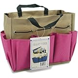 Allary Project Tote 9-1/2 Inch by 8-1/2 Inch by 5 Inch, Pink/Khaki