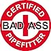 3 – Red Certified Bad Ass Pipefitter 2” Hard Hat/Helmet Stickers H718