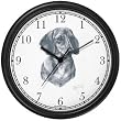 Dachshund Short Haired Dog (MS) Wall Clock by WatchBuddy Timepieces (Black Frame)