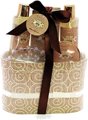 Opaline Wild Daisy & Water Lily Bath Gift Set - Shower Gel, Body Lotion, Bubble Bath, Bath Salt and Massager in Gift Box