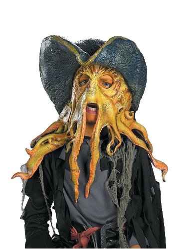 Pirates of the Caribbean Davey Jones Deluxe Child Latex Mask Halloween Accessory (B309)