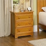 Atlantic Furniture Manhattan 3 Drawer Nightstand in Caramel Latte