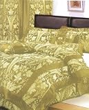 7pc Queen Size Taupe Floral Comforter Bed in a Bag Set
