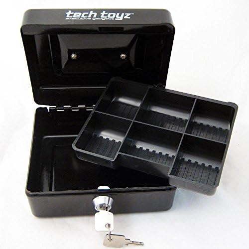 New Cash Box Bank Lock Key Money Coin Drawer Metal Steel Safe Security Jewelry !