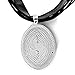 Black Cat in Silvery Moonlight Autumn Handmade Art Pendant