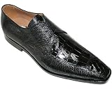 David Eden Mens Stylish Genuine Alligator/Lizard Skin Lace-up Shoes Storm in Black