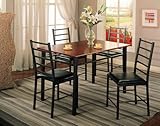 5 PC. Cherry Finish And Metal Dinette Set Table And 4 Chairs