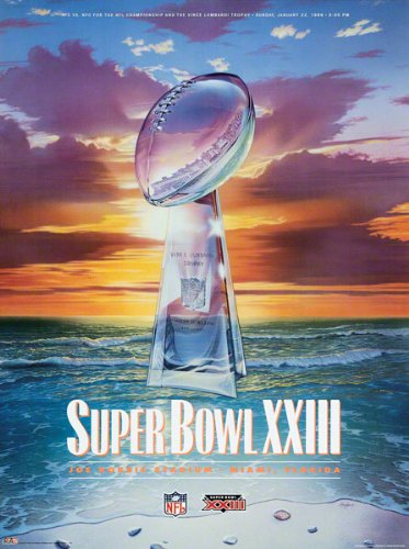 Canvas 22 x 30 Super Bowl XXIII Program Print | Details: 1989, 49ers vs Bengals