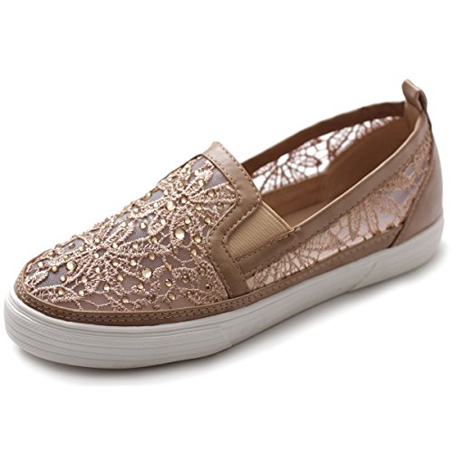 Ollio Women's Shoe Slip on Sneaker Lace Flat
