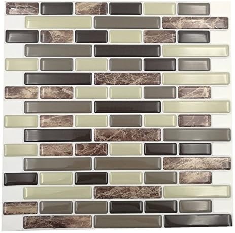 Peel &amp; Stick 10"x10" Decorative Backsplash Kitchen Tile - Pack of 6