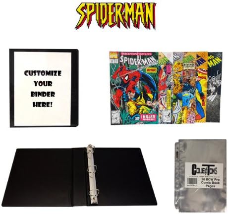 SPIDERMAN Comic Book Collecting Starter Set Kit with Binder, Pages, and Comics