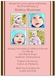 2 + 2 on Pink & Brown 1st Birthday Invitations - Set of 20