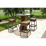 Grenada Patio Bar Set with Armless Barstools