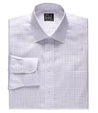 Traveler Tailored Fit Spread Collar Plaid Dress Shirt