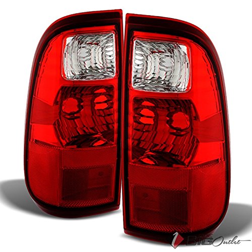 For 2008-2015 F250/350/450 Red Clear Tail Lights Replacement Rear Brake Lamps LH+RH Pair L+R/2009 2010 2011 2012 2013