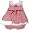 Newborn Girls Red/White Seersucker Skirted Sunsuit with Hat, 3/6M