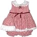 Baby : Newborn Girls Red/White Seersucker Skirted Sunsuit with Hat, 6/9M.