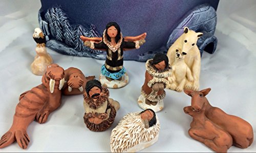 Alaska Eskimo Northern Lights Nativity Xl Set 12 Piece Crèche Home