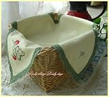 Vintage Crochet/embroidered Bread Basket Cloth Cover