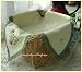 Vintage Crochet/embroidered Bread Basket Cloth Cover
