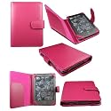 PU Leather Case for Amazon Kindle 4 - Hot Pink