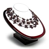 HinsonGayle Artisan Collection Katarina Handwoven Five-Strand Natural Garnet and Chocolate Cultured Pearl Necklace