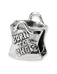 Sterling Silver Born To Shop Charm Bead Fits Pandora Chamilia Biagi Bracelet