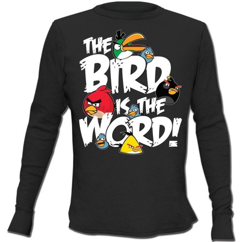 Angry Birds Bird is the Word Men’s Thermal Long Sleeve T-Shirt, Large Angry Birds Bird is the Word Men’s Thermal Long Sleeve T-Shirt, Large
