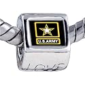 Gold Character Army Photo Love European Charm Bead Bracelets - Pandora & Bracelet Compatible
