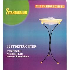 Standnebler / Luftbefeuchter, LED mit wechselnden Farben und Echtglasschale