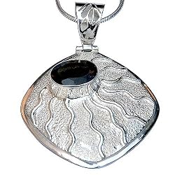 Pendant Sterling Silver Smokey Quartz Gem Stone Jewelry 1.75 inches (gpndt002)