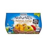 リンゴとカリン（4月6日ヶ月）4×130グラム (Nestle NaturNes) (x 6) - Nestle NaturNes Apples and Quince (4 / 6 months) 4