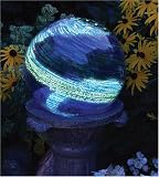 Blue Glow in the Dark Glass Gazing Globe with Lop Eared Bunny Stand - B000WDWFG2