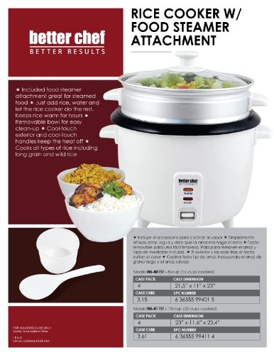 Rice Cooker with Food Steamer Attachment