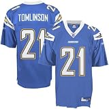 LaDainian Tomlinson Youth Jersey: Reebok Powder Blue Replica #21 San Diego Chargers Jersey - Large (14-16)