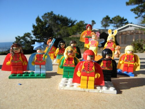 Batman hero chick mini figure, Robin Girl custom machine printed on Lego. (RobinGirl TradeMark by Lego the Kid)YOU GET ONE PER -image