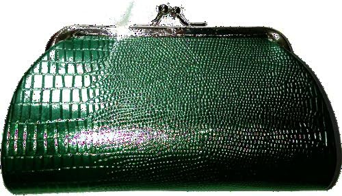 Kiss Lock Coin Purse Variety of Colors (Green Metallic Finish)