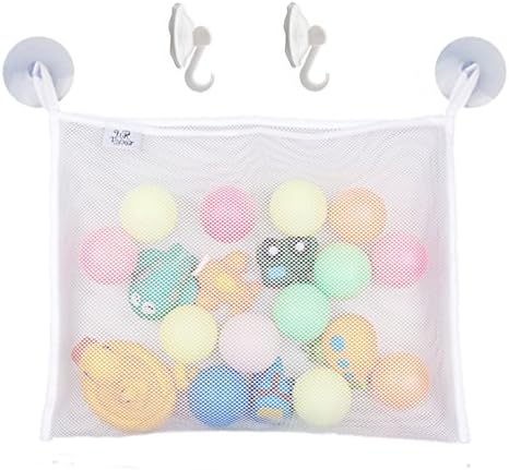 UrToyHut Bath Organizer Bundle - Easy To Wash &amp; Dry - 2 Transparent Hooks - 2 Heavy Duty Suction Cups (2 Suction Cups, White)