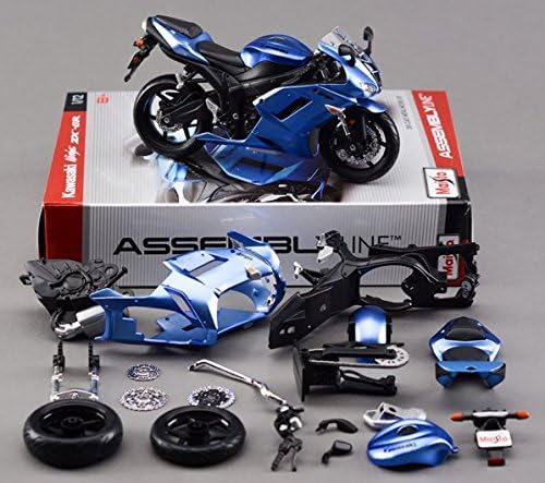 1:12 Scale DIY Assembly Model Motorcycle Kawasaki ZX-6R Metal Kit Diecast Motorbike Model Maisto Brinquedos Collection