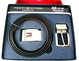 Tommy Hilfiger Universal Black Brown Belt & Buckle Set