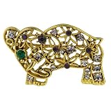 Pugster Gold Plated And Purple Elephant Animal Brooches Pin